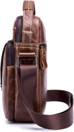 LUKZIJAES Genuine Leather Shoulder Bag Men Messenger Handbag Sling Crossbody Bag for Business Everyday Casual Travel - Image 4